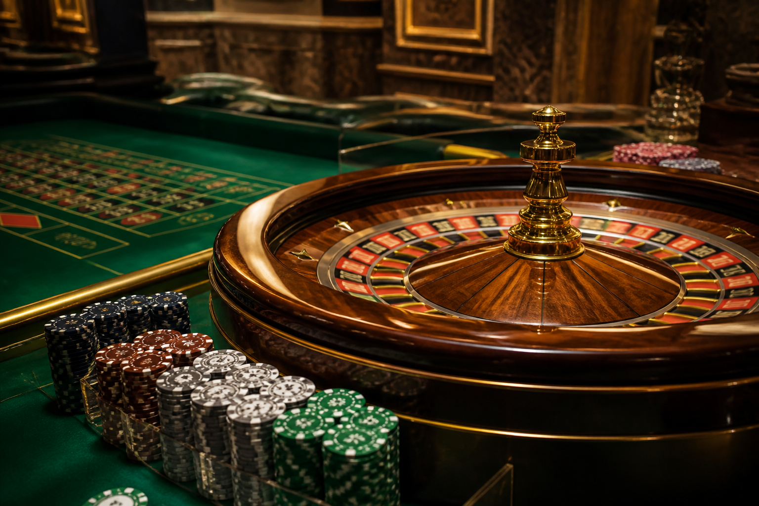 Table de roulette au salon de jeu